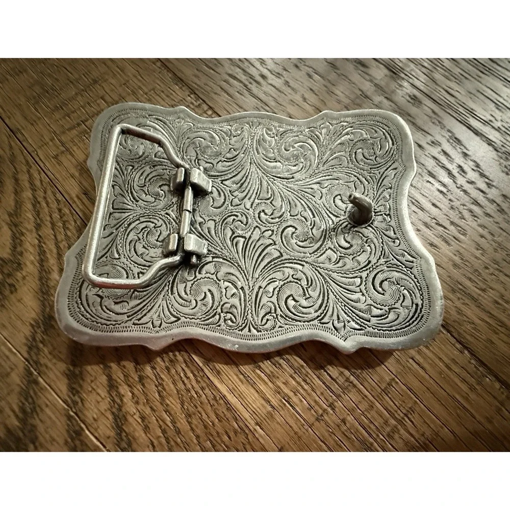 Blazin Roxx Scrolling Cross Filigree Western Belt Buckle Antique Silver
